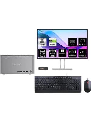 Lenovo Thinkcentre Neo Ultra i9 14900 RTX 4060 8GB RAM 4TB SSD 23.8" FHD Win11 Home 12W1001XTRP448 Mini PC + Per4 USB