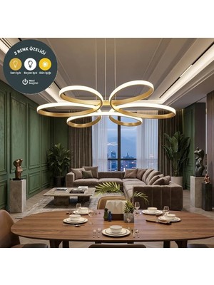 Lzy Avize Store Yonca 6’lı Eskitme 3 Renkli Sarkıt – Salon, Mutfak, Çocuk Odası, Yemek Masası ve Antre Için Modern LED