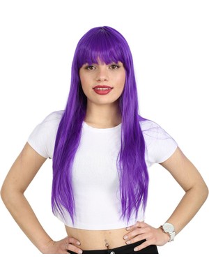 Luord-Store Uzun Kahküllü Fiber Sen Peruk / Mor