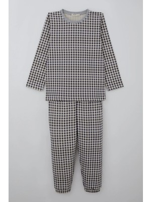 Breeze Erkek Çocuk Pijama Takımı Ekose Desenli 4-8 Yaş, Karışık Renk