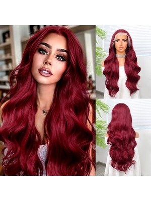 Luord-Store Kızıl Fiber Sen Geniş Daalı Tül Peruk