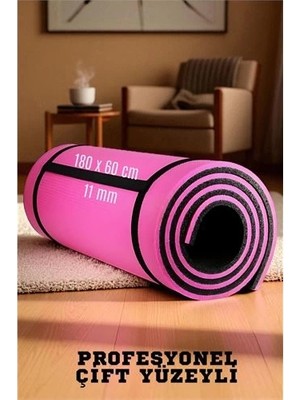 Luord-Store Pilates Matı- Spor Matı - Yoga Matı 11 mm Çift Taraflı Pembe