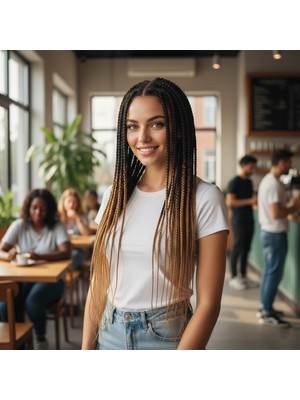 Luord-Store Afrika Örgüsü Rasta Için Sen Ombreli / Siyah / Karamel