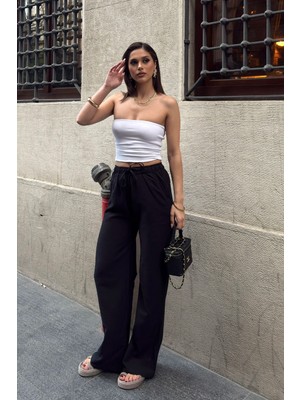 Kadın Keten Bol Kesim Palazzo Pantolon