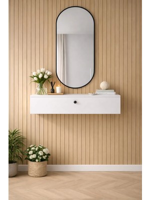 Feyza Design Dresuar , Kapaklı Konsol , Tek Bölmeli , Vestiyer Lambiri Dresuarı 60 cm