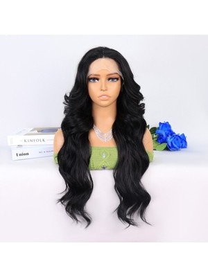 Luord-Store Siyah Daalı Uzun Boy Tül Peruk