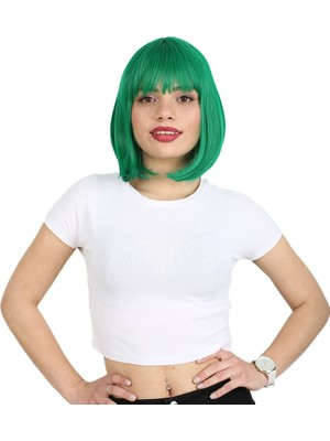 Luord-Store Küt Kahküllü Fiber Sen Peruk / Koyu Yeşil