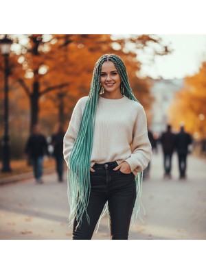 Luord-Store Afrika Örgüsü Rasta Için Sen / Su Yeşili