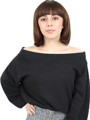 Luord-Store Kısa Küt Perçemli Fiber Sen Peruk / Kahve Karamel