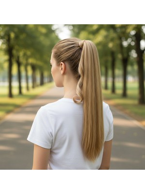 Luord-Store Bağlamalı Düz At Kuyruğu / Karamel Platin Röfleli