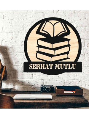 Hediyelikevi Kitap Temalı Ahşap Duvar Tablo