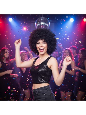 Luord-Store Animasyon Parti Palyaço Peruğu / Siyah