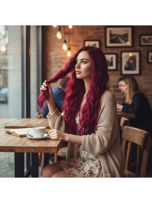 Luord-Store Uzun Su Daası Fiber Sen Peruk / Kızıl