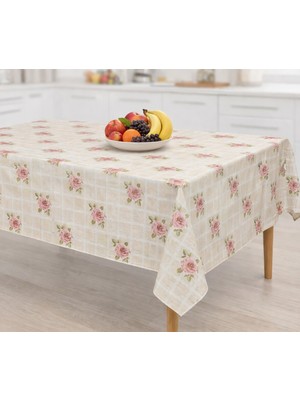 Mandaş Tekstil Kesme Masa Örtüsü Muşamba-Gül Çiçek Yeni - 100X140