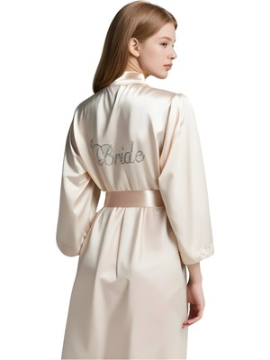 Luord-Store Luna Lora Fildişi Saten Bride Sabahlık Zarif Kadın Ev Giyim