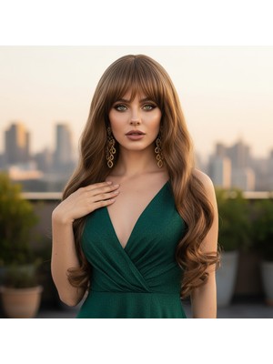 Luord-Store Kahküllü Uzun Daalı Fiber Sen Peruk / Kumral