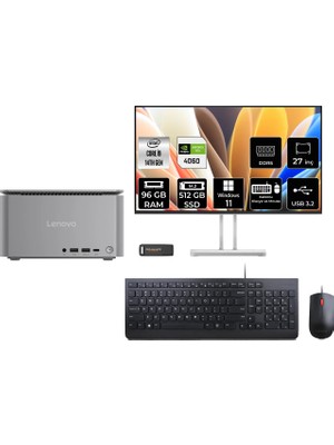 Lenovo Thinkcentre Neo Ultra i9 14900 RTX 4060 96GB RAM 512GB SSD 27" FHD Win11 Pro 12W1001XTRP621 Mini PC + Per4 USB