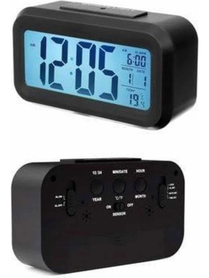 Zero Land Muratech Dijital Masa Saati Takvim Çalar Saat Alarmlı Işıklı LED Ekran Pilli