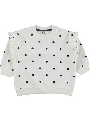 Civil Baby Puantiye Empirme 6-18 Ay Sweatshirt - Ekru