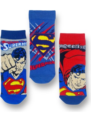 Superman Lisanslı Erkek Çocuk 3 Çift Soket Çorap 21561