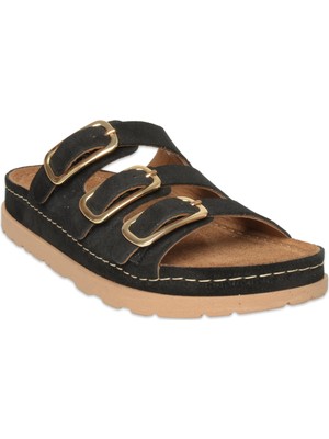 Mammamia D26YT-1865 Günlük Siyah Kadın Terlik