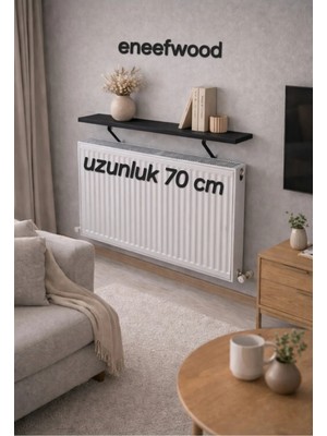 Feyza Design Petek Üstü Raf 70X15 Mat Siyah Metal Ayaklı Dresuar