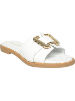 Mammamia D26YT-1430 Günlük Beyaz Kadın Terlik