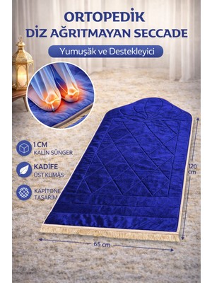 Hig Store Ortopedik Diz Ağrıtmayan Kapitone Tasarım Hediyelik Çeyizlik Seccade 1cm Sünger 65*120 Ebat