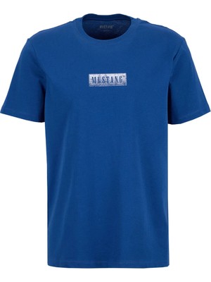 Mustang Indıgo Erkek Relaxed Baskılı T-Shirt M6SM-TST1598