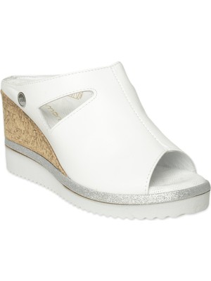 Mammamia D26YT-1835 Günlük Beyaz Kadın Terlik