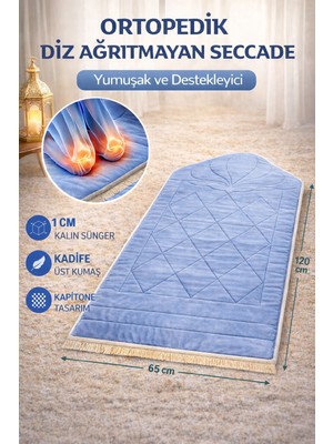 Hig Store Ortopedik Diz Ağrıtmayan Kapitone Tasarım Hediyelik Çeyizlik Seccade 1cm Sünger 65*120 Ebat