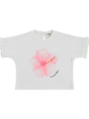 Civil Baby Summer Vibes Çiçek Baskılı 6-18 Ay Tişört - Ekru