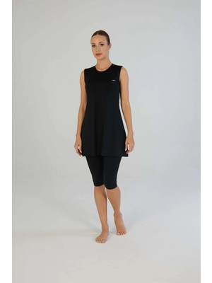 Estiva Kadın Japone Kol Düz Taytlı Elbise Mayo