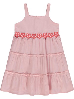 Civil Girls Çiçek Aksesuarlı 6-9 Yaş Elbise - Pembe