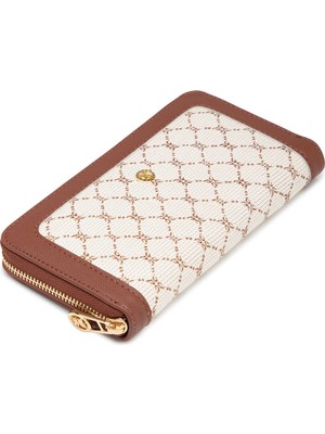 Tergan Bej Print Kadın Cüzdan - S1CB00055826-E52