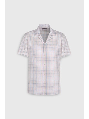 Altınyıldız Classics Slim Fit Dar Kesim %100 Pamuk Kuba Yaka Çizgili Gömlek