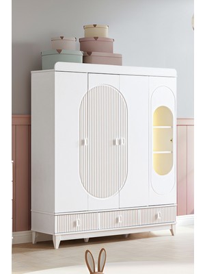 Setay Gardırop, Vizyon 4 Kapaklı 3 Çekmeceli Dolap