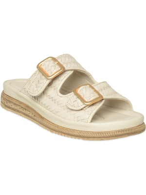 Mammamia D26YT-1795 Günlük Krem Kadın Terlik