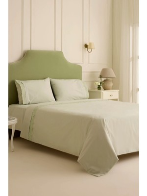 Karaca Home Velisse Dantelli Çift Kişilik Nevresim Takımı Adaçayı