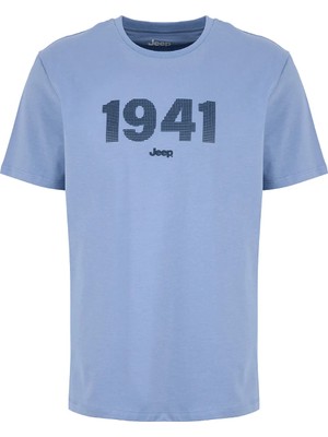 Jeep Açık Mavi Erkek Relaxed Baskılı T-Shirt J6SM-TST7303