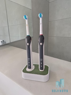 Objinova Oral-B Uyumlu Ikili Elektrikli Diş Fırçası Standı - Şık Tasarım Diş Fırçası Tutucu Organizer