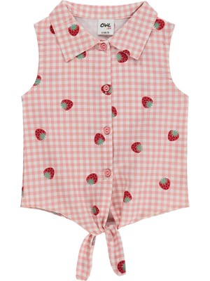 Civil Baby Puanlı Çizgli Empirme 6-18 Ay Gömlek - Pembe