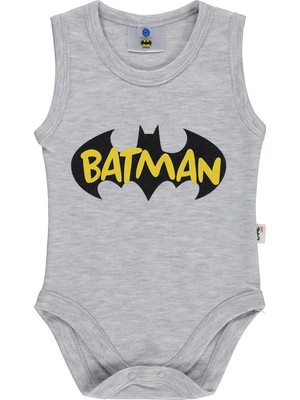 Civil Baby Batman Baskılı 3-18 Ay Çıtçıtlı Badi - Gri