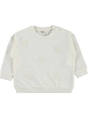 Civil Baby Büyük Mobil Çiçekli 6-18 Ay Sweatshirt - Ekru