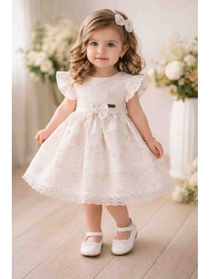 Baby Chacha   Incili Çicek Müslin Elbise 1-2-3yaş