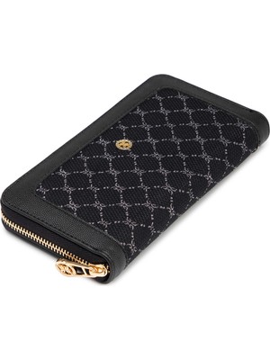 Tergan Siyah Print Kadın Cüzdan - S1CB00055826-P1Q