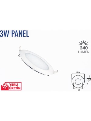 Lampist 3W Sıva Altı Slim Panel LED 4000K (Beyaz Kasa)