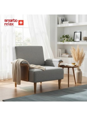 Smarto Relax Kolçaklı Tekli Modül Koltuk 80X80 – Polyester Kumaş, Ahşap Iskelet & Ayak – 4 Renk