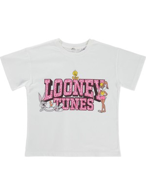Looney Tunes 10-13 Yaş Tişört - Kırık Beyaz