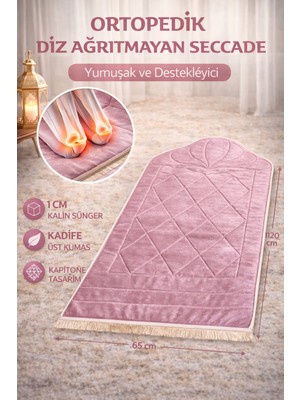 Hig Store Ortopedik Diz Ağrıtmayan Kapitone Tasarım Hediyelik Çeyizlik Seccade 1cm Sünger 65*120 Ebat